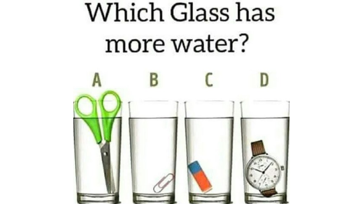 Can You Figure out Which Glass has More Water In This Brain Teaser?